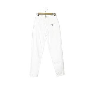 Vintage 90s Guess Jeans 28x32 White Pascal Loose Fit Tapered Leg Logo Pockets
